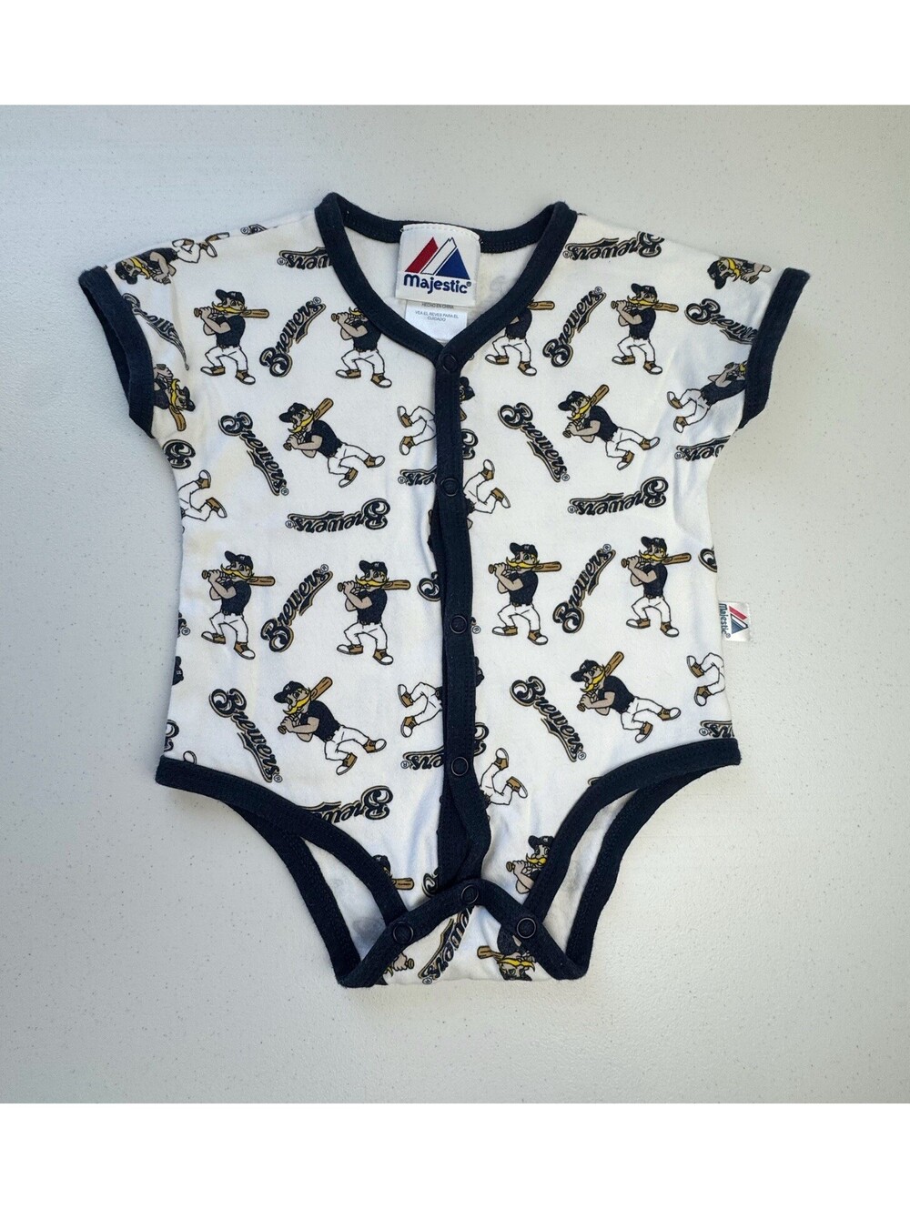 Majestic Milwaukee Brewers Patterned One Piece 3-6 months
